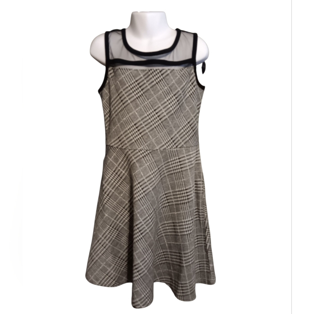 #O Place Kids Plaid Dress - Black and White